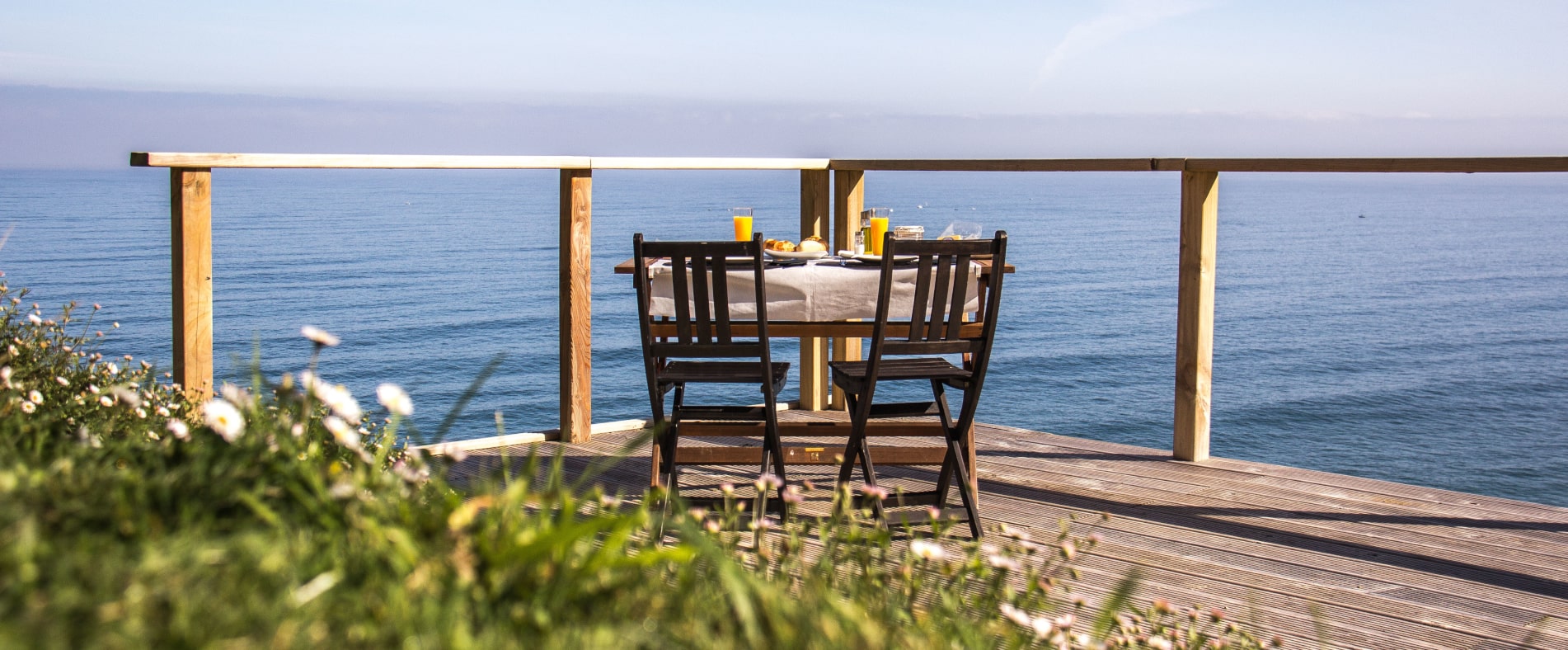 Surprise your partner with a homemade breakfast overlooking the sea