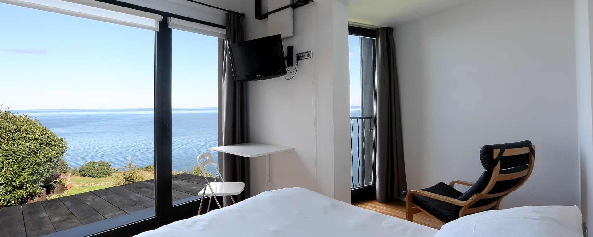 Our largest and most special room has its own terrace and is located in the highest part of the house where you will enjoy the best panoramic view of our coast and its cliffs